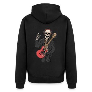 Downtown Girl Aesthetic Skeleton Rock Band - Veste à capuche bio Premium Unisexe - noir - Dos - Nico (187cm)