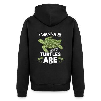 Reptile Sea Turtle Species Conservation Ocean - Unisex Premium Organic Zip Hoodie - black - Back - Nico (187cm)