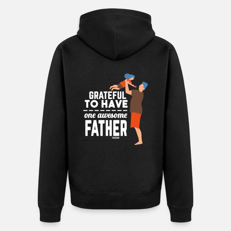 Ehemann Vater Eltern Kinder - Unisex Premium Bio Zip Hoodie - Schwarz