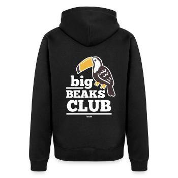 Toucan - Unisex Premium Organic Zip Hoodie - black - Back - Nico (187cm)