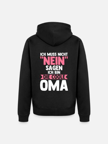 Großmutter Großmama Omi Oma - Unisex Premium Bio Zip Hoodie - Schwarz