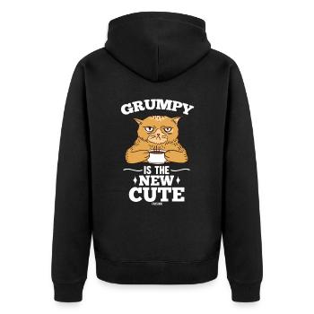 Café pour le chat de mauvaise humeur - Veste à capuche bio Premium Unisexe - noir - Dos - Nico (187cm)