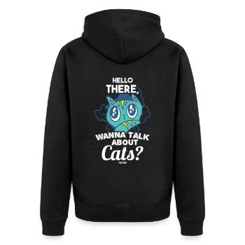 Katzenbaby Schwanger Mutter Bauch Geburt - Unisex Premium Bio Zip Hoodie - Schwarz - Hinten - Nico (187cm)