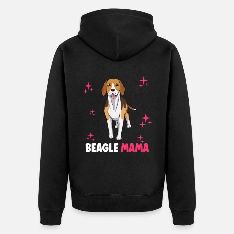 Beagle Mama - Unisex Premium Bio Zip Hoodie - Schwarz