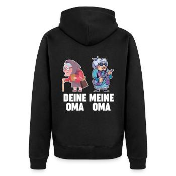 Großmutter Großmama Omi Oma - Unisex Premium Bio Zip Hoodie - Schwarz - Hinten - Nico (187cm)