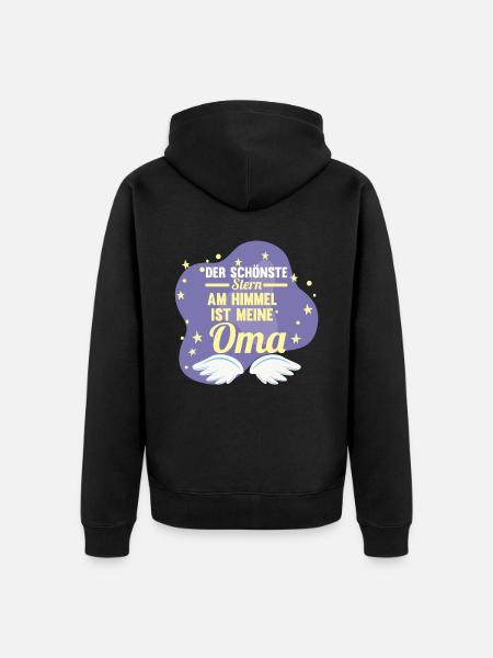 Großmutter Großmama Omi Oma - Unisex Premium Bio Zip Hoodie - Schwarz