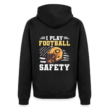 Football américain - Veste à capuche bio Premium Unisexe - noir - Dos - Nico (187cm)