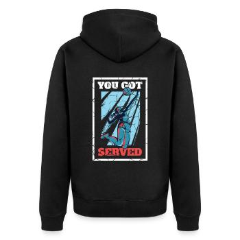 Volleyball serve - Unisex Premium Organic Zip Hoodie - black - Back - Nico (187cm)