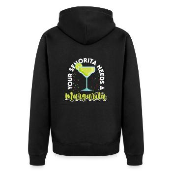 Stiefel Alte Country Musik Sängerin - Unisex Premium Bio Zip Hoodie - Schwarz - Hinten - Nico (187cm)