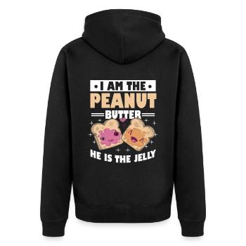 Erdnussbutter Gelee Verlobte Paare - Unisex Premium Bio Zip Hoodie - Schwarz - Hinten - Nico (187cm)