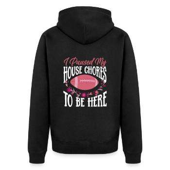 Femme au foyer Mama Football - Veste à capuche bio Premium Unisexe - noir - Dos - Nico (187cm)