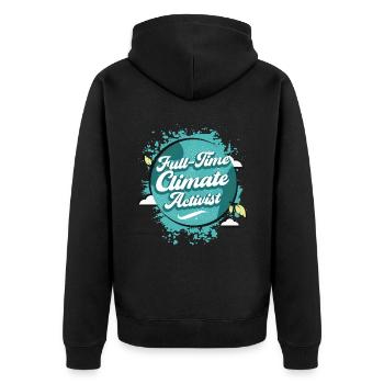 Journée mondiale de la Terre pour la biodiversité, militante pour le climat - Veste à capuche bio Premium Unisexe - noir - Dos - Nico (187cm)