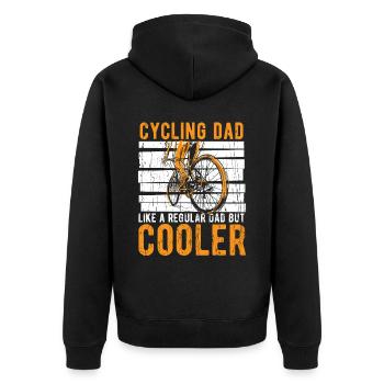 Mountainbiking Rennrad Radfahrer Pedal - Unisex Premium Bio Zip Hoodie - Schwarz - Hinten - Nico (187cm)