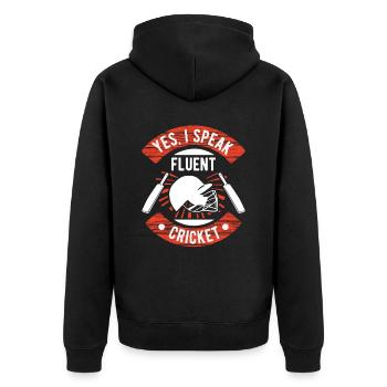 Cricket team sports - Unisex Premium Organic Zip Hoodie - black - Back - Nico (187cm)