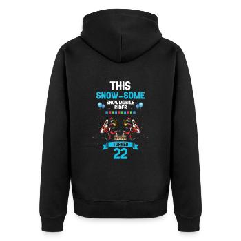 Schneemobil Design für Skidoofahrer Geburtstag - Unisex Premium Bio Zip Hoodie - Schwarz - Hinten - Nico (187cm)