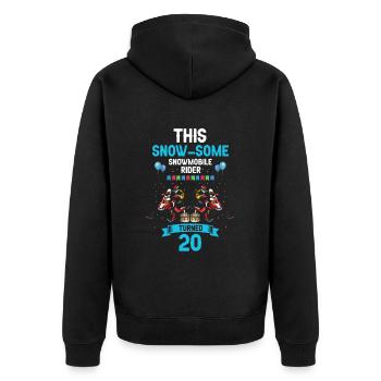 Snowmobile design for skidoo riders birthday - Unisex Premium Organic Zip Hoodie - black - Back - Nico (187cm)