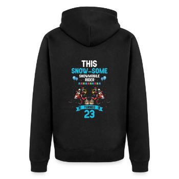 Snowmobile Design for Skidoo Driver Birthday - Unisex Premium Organic Zip Hoodie - black - Back - Nico (187cm)