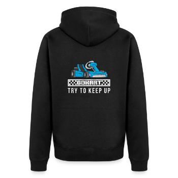 Go-Kart Go Karting Go-Karting Go-Kart Racing - Unisex Premium Organic Zip Hoodie - black - Back - Nico (187cm)