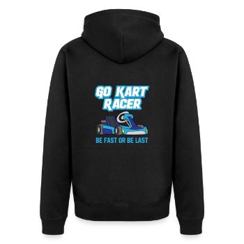 Go-Kart Go Kart fahren Gokart Rennen - Unisex Premium Bio Zip Hoodie - Schwarz - Hinten - Nico (187cm)
