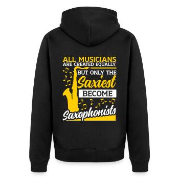 Saxophoniste Saxophoniste Saxophone - Veste à capuche bio Premium Unisexe - noir - Dos - Nico (187cm)