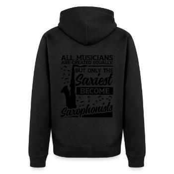 Saxophoniste Saxophoniste Saxophone - Veste à capuche bio Premium Unisexe - noir - Dos - Nico (187cm)