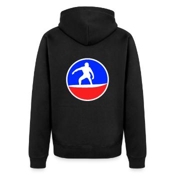 Logo de surf - Veste à capuche bio Premium Unisexe - noir - Dos - Nico (187cm)
