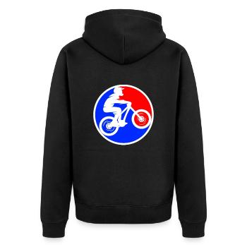 Logo du vélo de montagne - Veste à capuche bio Premium Unisexe - noir - Dos - Nico (187cm)
