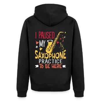 Saxophoniste Saxophoniste Saxophoniste - Veste à capuche bio Premium Unisexe - noir - Dos - Nico (187cm)