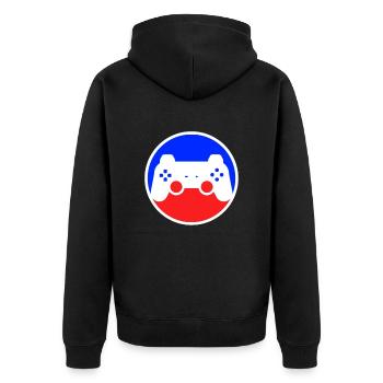 Logo de jeu - Veste à capuche bio Premium Unisexe - noir - Dos - Nico (187cm)
