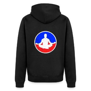 Logo de méditation - Veste à capuche bio Premium Unisexe - noir - Dos - Nico (187cm)