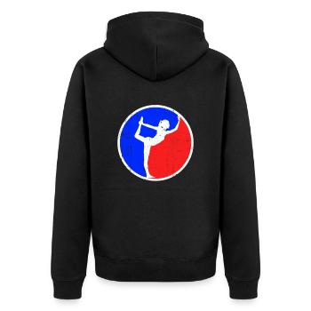 Yoga Logo - Veste à capuche bio Premium Unisexe - noir - Dos - Nico (187cm)