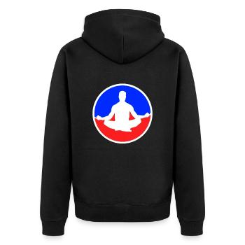 Logo de méditation - Veste à capuche bio Premium Unisexe - noir - Dos - Nico (187cm)