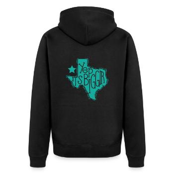 Yep It’s Biggir Bundesstaat der USA Texas - Unisex Premium Bio Zip Hoodie - Schwarz - Hinten - Nico (187cm)