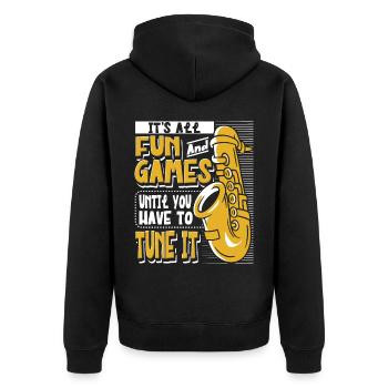 Saxophoniste Saxophoniste Saxophoniste - Veste à capuche bio Premium Unisexe - noir - Dos - Nico (187cm)