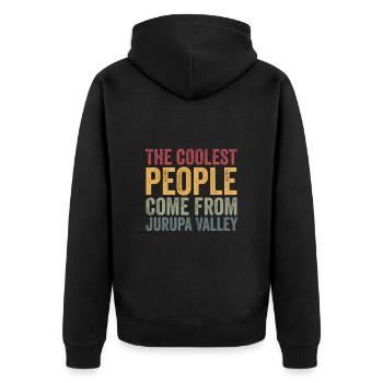 Les gens les plus cool viennent de la vallée de Jurupa - Veste à capuche bio Premium Unisexe - noir - Dos - Nico (187cm)