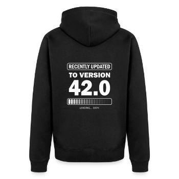 recently updated to version 42 - Gamer Birthday - Unisex Premium Organic Zip Hoodie - black - Back - Nico (187cm)