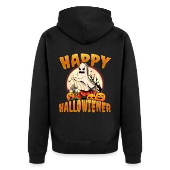 Happy Hello Viennese Ghost Costume Funny Viennese - Veste à capuche bio Premium Unisexe - noir - Dos - Nico (187cm)