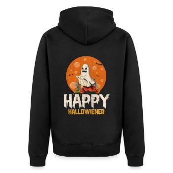 Happy Hello Viennese Ghost Costume Funny Viennese - Veste à capuche bio Premium Unisexe - noir - Dos - Nico (187cm)