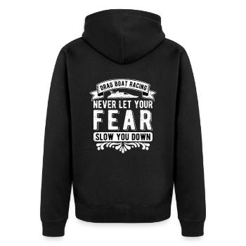 Drag Boat Racer - Unisex Premium Bio Zip Hoodie - Schwarz - Hinten - Nico (187cm)
