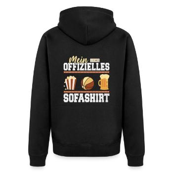 Mein offizielles Sofashirt Schlafshirt Basketball - Unisex Premium Bio Zip Hoodie - Schwarz - Hinten - Nico (187cm)