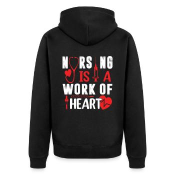 Les soins infirmiers sont une œuvre de soins infirmiers cardiaques Citations - Veste à capuche bio Premium Unisexe - noir - Dos - Nico (187cm)
