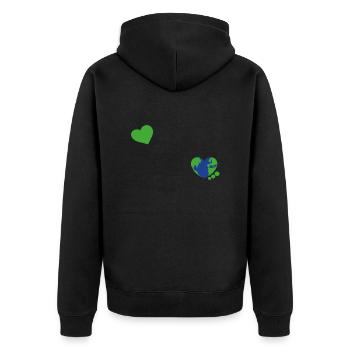 Paix Amour Terre Protection Soutien - Veste à capuche bio Premium Unisexe - noir - Dos - Nico (187cm)