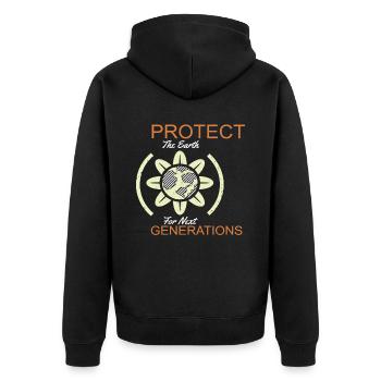 Protéger la Terre pour la Terre de prochaine génération - Veste à capuche bio Premium Unisexe - noir - Dos - Nico (187cm)