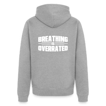 Schwimmen Geschenk Schwimmer Spruch Schwimmen - Unisex Premium Bio Zip Hoodie - Grau meliert - Hinten - Nico (187cm)
