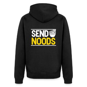 Ramen Nudel Liebhaber Essstäbchen Japanische Nudel - Unisex Premium Bio Zip Hoodie - Schwarz - Hinten - Nico (187cm)