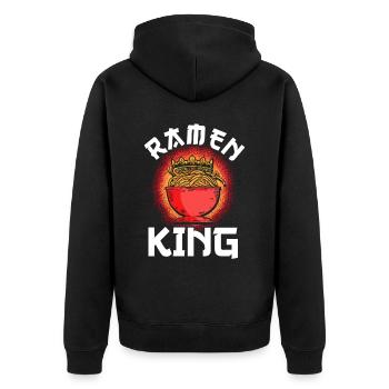 Ramen Nudel Liebhaber Essstäbchen Japanische Nudel - Unisex Premium Bio Zip Hoodie - Schwarz - Hinten - Nico (187cm)