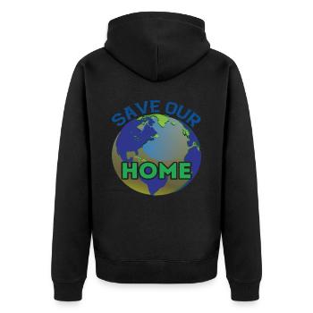 Sauvegardez notre support de protection de la terre à domicile - Veste à capuche bio Premium Unisexe - noir - Dos - Nico (187cm)