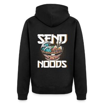 Ramen Nudel Liebhaber Essstäbchen Japanische Nudel - Unisex Premium Bio Zip Hoodie - Schwarz - Hinten - Nico (187cm)
