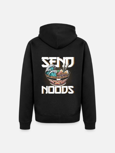 Ramen Noodle Lovers Spisepinde Japansk Noodle - Premium økologisk unisex-hættejakke - sort
