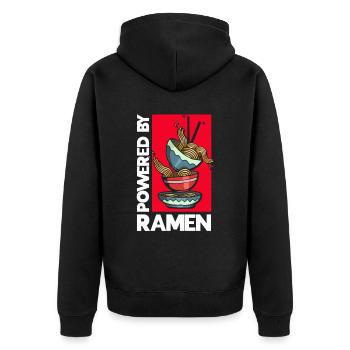 Ramen Nudel Liebhaber Essstäbchen Japanische Nudel - Unisex Premium Bio Zip Hoodie - Schwarz - Hinten - Nico (187cm)